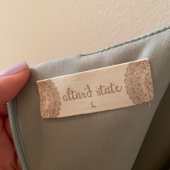 Altard State, size large, green silk dress with zipper, NWT - Picture 4 of 5